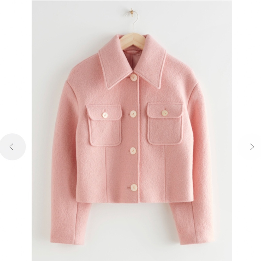 & Other Stories Button Patch Pocket Wool Jacket